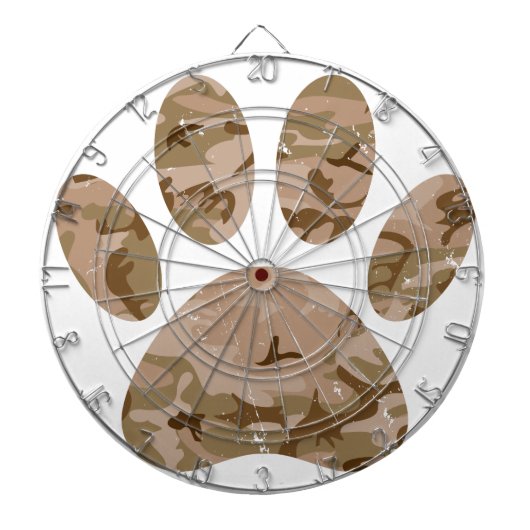 砂漠動揺して迷彩柄ドッグポープリント ダーツボード (正面)