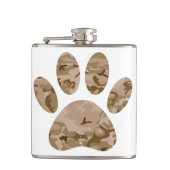 砂漠動揺して迷彩柄ドッグポープリント フラスク (正面)