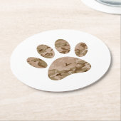 砂漠動揺して迷彩柄ドッグポープリント ラウンドペーパーコースター (アングル)