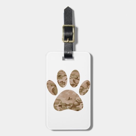 砂漠動揺して迷彩柄ドッグポープリント ラゲッジタグ (正面縦)