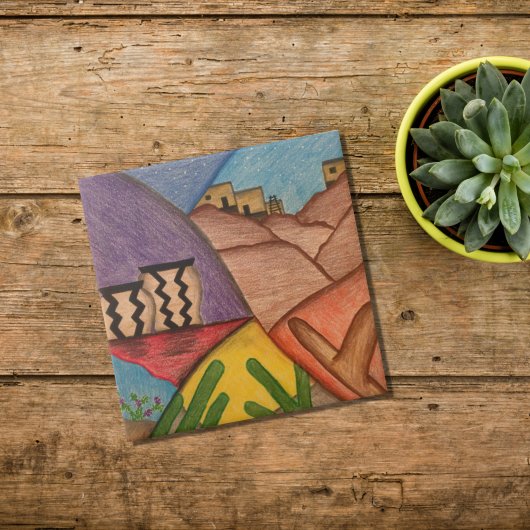 砂漠南西アリゾナのサボテンのセラミックタイル タイル