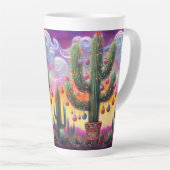 砂漠南西部のクリスマスサグアーロサボテン カフェラテマグ (右アングル)