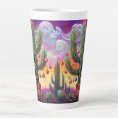 砂漠南西部のクリスマスサグアーロサボテン カフェラテマグ (正面)