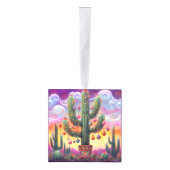 砂漠南西部のクリスマスサグアーロサボテン キューブオーナメント (右)