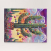 砂漠南西部のクリスマスサグアーロサボテン ジグソーパズル (横)