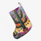 砂漠南西部のクリスマスサグアーロサボテン スモールクリスマスストッキング (裏面 (吊り時))