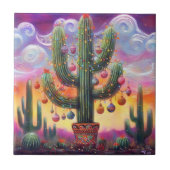 砂漠南西部のクリスマスサグアーロサボテン タイル (正面)