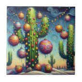 砂漠南西部のクリスマスサグアーロサボテン タイル (正面)