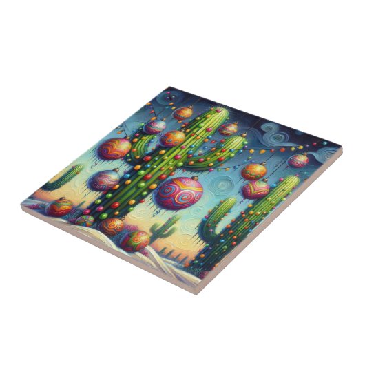 砂漠南西部のクリスマスサグアーロサボテン タイル (側面)