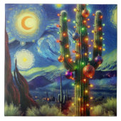 砂漠南西部のクリスマスサグアーロサボテン タイル (正面)