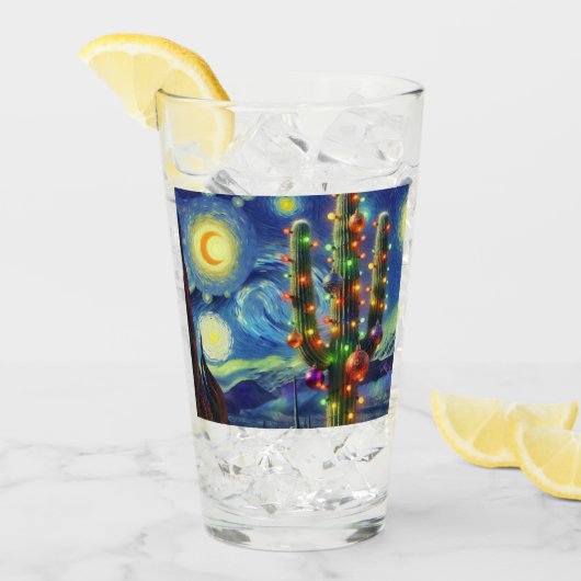 砂漠南西部のクリスマスサグアーロサボテン タンブラーグラス (アイス正面)