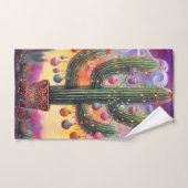 砂漠南西部のクリスマスサグアーロサボテン ハンドタオル (ハンドタオル)