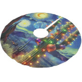 砂漠南西部のクリスマスサグアーロサボテン ブラッシュドポリエステルツリースカート (アングル)