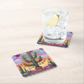 砂漠南西部のクリスマスサグアーロサボテン ペーパーコースター (インサイチュ)