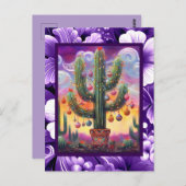 砂漠南西部のクリスマスサグアーロサボテン ポストカード (正面/裏面)