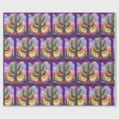 砂漠南西部のクリスマスサグアーロサボテン ラッピングペーパー (フラット)