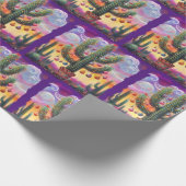 砂漠南西部のクリスマスサグアーロサボテン ラッピングペーパー (角)