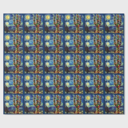 砂漠南西部のクリスマスサグアーロサボテン ラッピングペーパー (フラット)