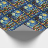 砂漠南西部のクリスマスサグアーロサボテン ラッピングペーパー (角)