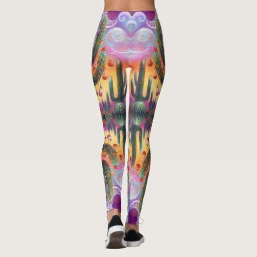 砂漠南西部のクリスマスサグアーロサボテン レギンス (裏面)