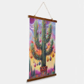 砂漠南西部のクリスマスサグアーロサボテン 吊り下げ型タペストリー (傾斜あり)