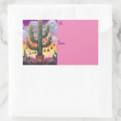 砂漠南西部のクリスマスサグアーロサボテン 長方形シール (バッグ)