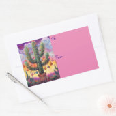 砂漠南西部のクリスマスサグアーロサボテン 長方形シール (封筒)