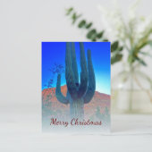 砂漠南西部サボテン写真クリスマス シーズンポストカード (スタンド正面)