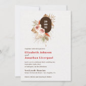 砂漠地帯フローラ地球トーンモダン結婚ズ 招待状 (正面)