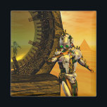 砂漠型HYPERION Science FictionのCYBORG TITAN、 マグネット<br><div class="desc">彼の反射クロムメタリックなキャラペ鮮やかースとHyperionからのタイタンのサイボーグは、ピラミッドと超現実的な環境で、熱い太陽、エジプトの風景に似た砂漠、3D映画Hyperion Worldからのアニメーションフレーム。</div>