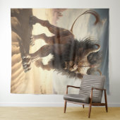 砂漠壁のタペストリーのマンティコア タペストリー (インサイチュ(横))