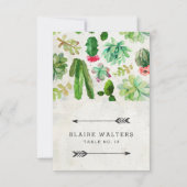 砂漠多肉質結婚の座席表 – 石 招待状 (正面)