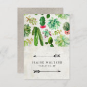 砂漠多肉質結婚の座席表 – 石 招待状 (正面/裏面)