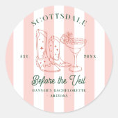 砂漠女性のカーボーイカントリークラブ |バチェロレッテ ラウンドシール (正面)