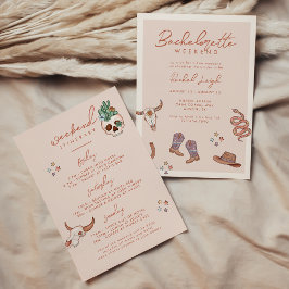 砂漠女性のカーボーイバチェロレッテ週末 招待状