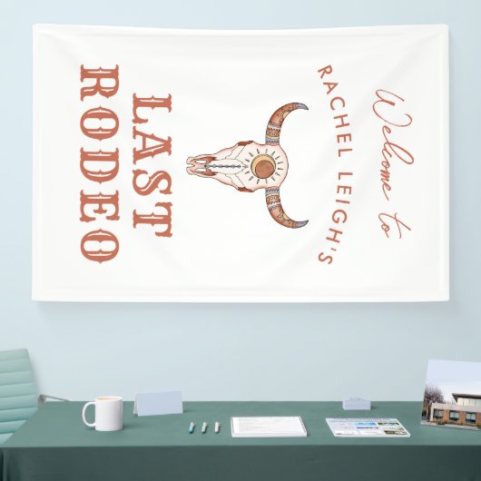 砂漠女性のカーボーイラストロデオウェルカム 横断幕 (トレードショー)