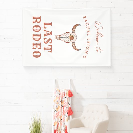 砂漠女性のカーボーイラストロデオウェルカム 横断幕 (インサイチュ)