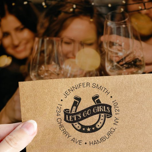 砂漠女性のカーボーイラストロデオバチェロレッテ セルフインキングスタンプ