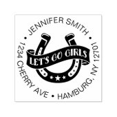 砂漠女性のカーボーイラストロデオバチェロレッテ セルフインキングスタンプ (デザイン)