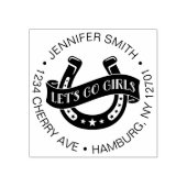 砂漠女性のカーボーイラストロデオバチェロレッテ ラバースタンプ (インプリント)