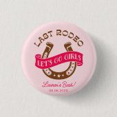 砂漠女性のカーボーイラストロデオバチェロレッテ 缶バッジ (正面)