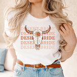 砂漠女性のカーボーイラストロデオブライド Tシャツ<br><div class="desc">茶色とベージュ色のおもしろい女性のカーボーイデザイン</div>