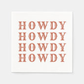 砂漠女性のカーボーイラストロデオ スタンダードカクテルナプキン (正面)