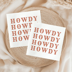 砂漠女性のカーボーイラストロデオ スタンダードカクテルナプキン