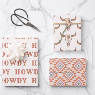 砂漠女性のカーボーイラストロードラッピング紙シート ラッピングペーパーシート