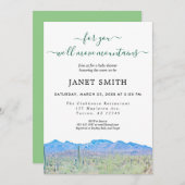 砂漠山男女兼用の赤ちゃんシャワー 招待状 (正面/裏面)