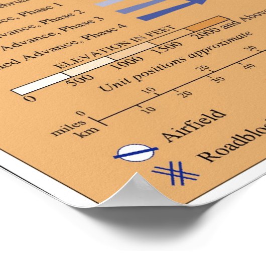 砂漠嵐の作戦の地上作戦地図 ポスター (角)