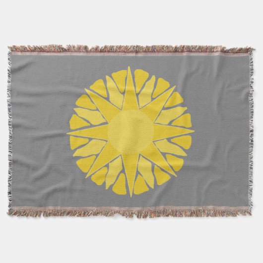 砂漠日曜日! 灰色 スローブランケット (正面)