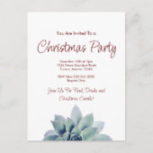 砂漠植物多肉性クリスマスパーティー インビテーションポストカード (正面)