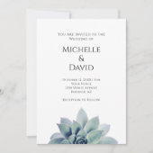 砂漠植物多肉質エレガントな結婚式 招待状 (正面)